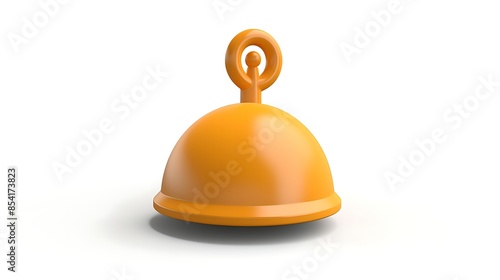 3D rendering illustration of a simple yellow bell isolated on a white background. photo
