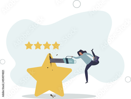 Investment rating downgrade, credit score of mortgage or bond or corporate loan concept.flat illustration.