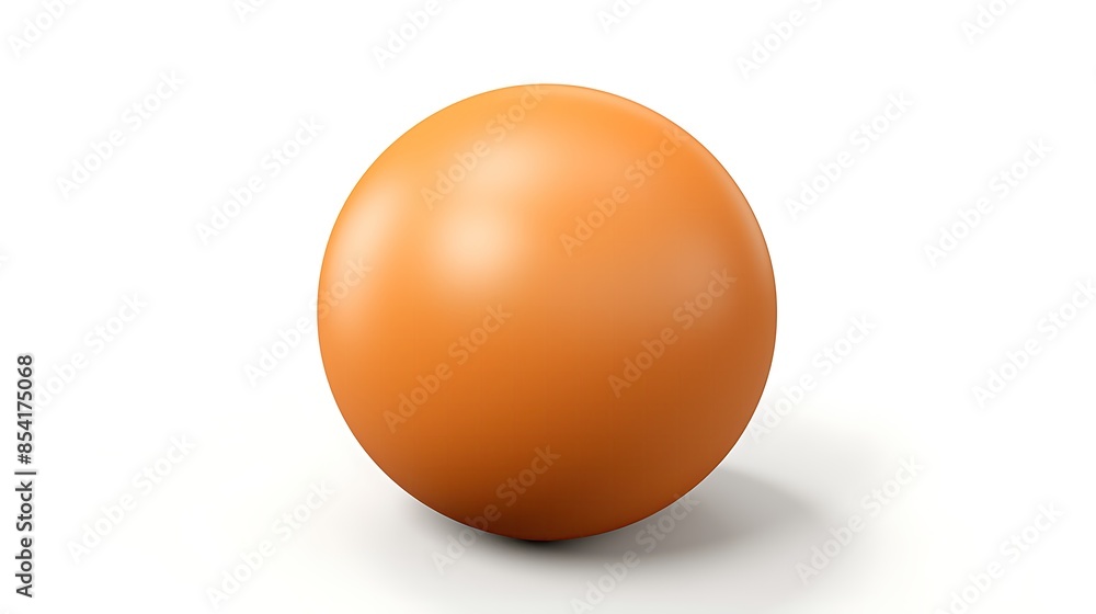3D rendering of a smooth, round, orange ball on a white background. The ball is facing the viewer at a slight angle from the left. 3D rendering of a smooth, round, orange ball on a white background. The ball is facing the viewer at a slight angle from the left.