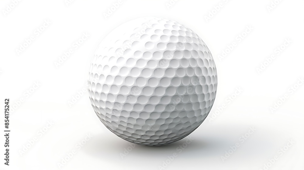 A white golf ball sits on a white surface. The ball is perfectly round and has a smooth, glossy finish. A white golf ball sits on a white surface. The ball is perfectly round and has a smooth, glossy finish.