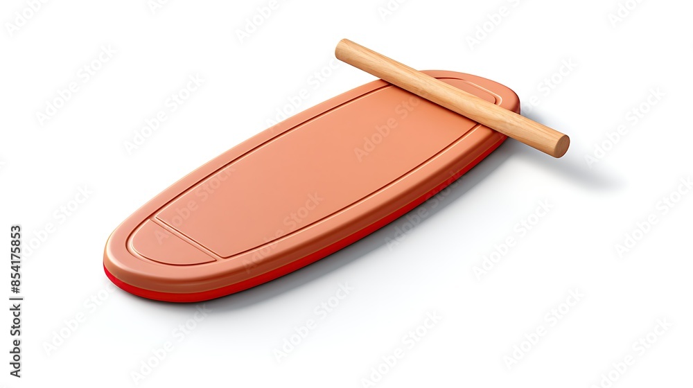 This product image features a wooden rolling pin and a plastic cutting board. The cutting board is brown and red, and the rolling pin is light brown. This product image features a wooden rolling pin and a plastic cutting board. The cutting board is brown and red, and the rolling pin is light brown.