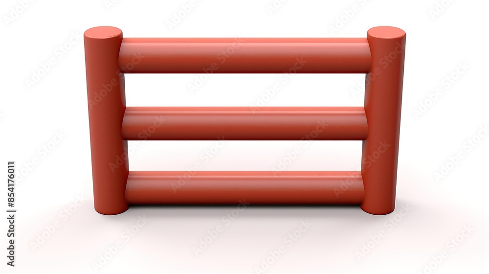 3D rendering of a simple fence. The fence is made of three horizontal bars and two vertical bars. 3D rendering of a simple fence. The fence is made of three horizontal bars and two vertical bars.