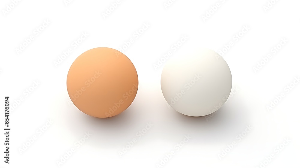 3D rendering of two spheres with a smooth surface. 3D rendering of two spheres with a smooth surface.