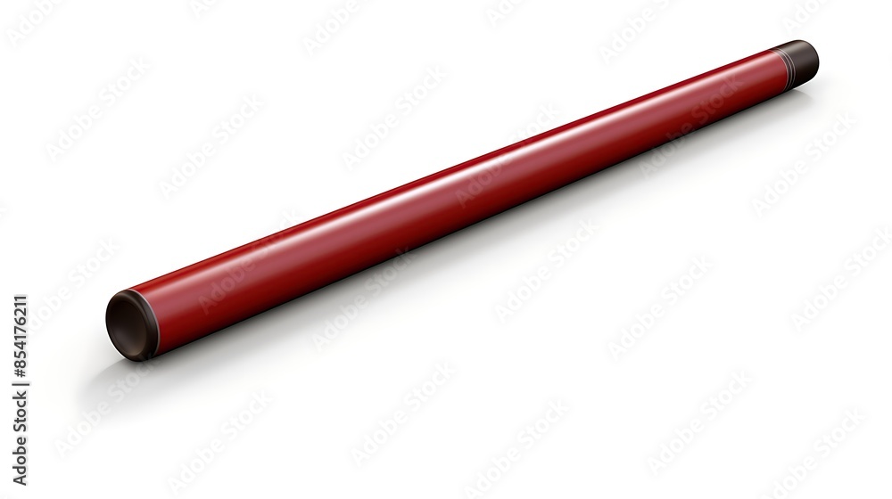 3D rendering of a single red pipe on a white background. 3D rendering of a single red pipe on a white background.