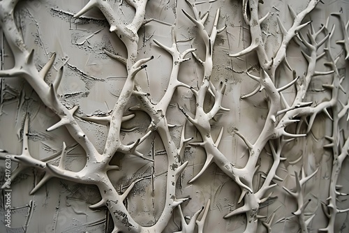 A wall texture that resembles a dense thicket of thorns without the danger photo