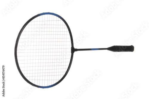 One badminton racket isolated on white. Sport equipment