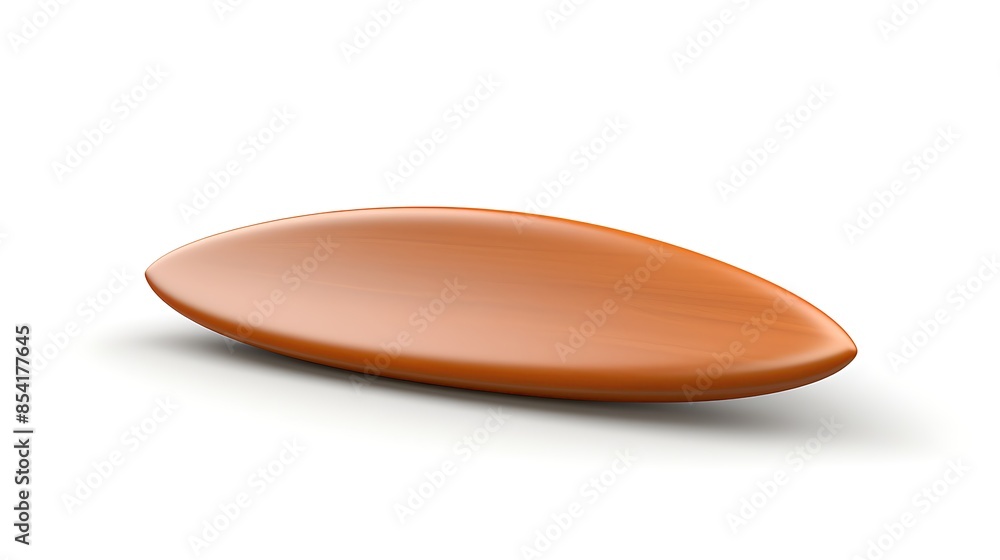 3D rendering of a surfboard. The surfboard is made of wood and has a glossy finish. It is laying on a white surface. 3D rendering of a surfboard. The surfboard is made of wood and has a glossy finish. It is laying on a white surface.