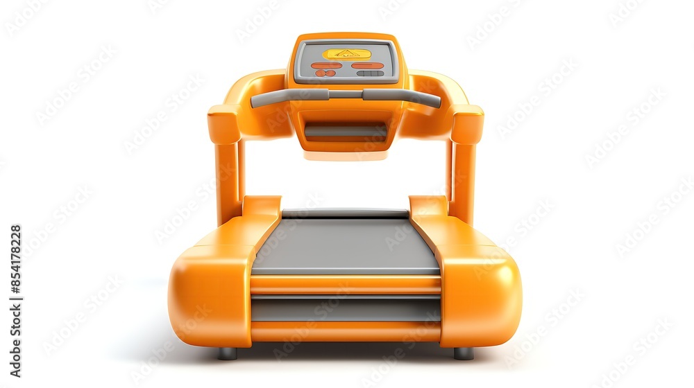 Orange treadmill isolated on white background. 3D rendering. Orange treadmill isolated on white background. 3D rendering.