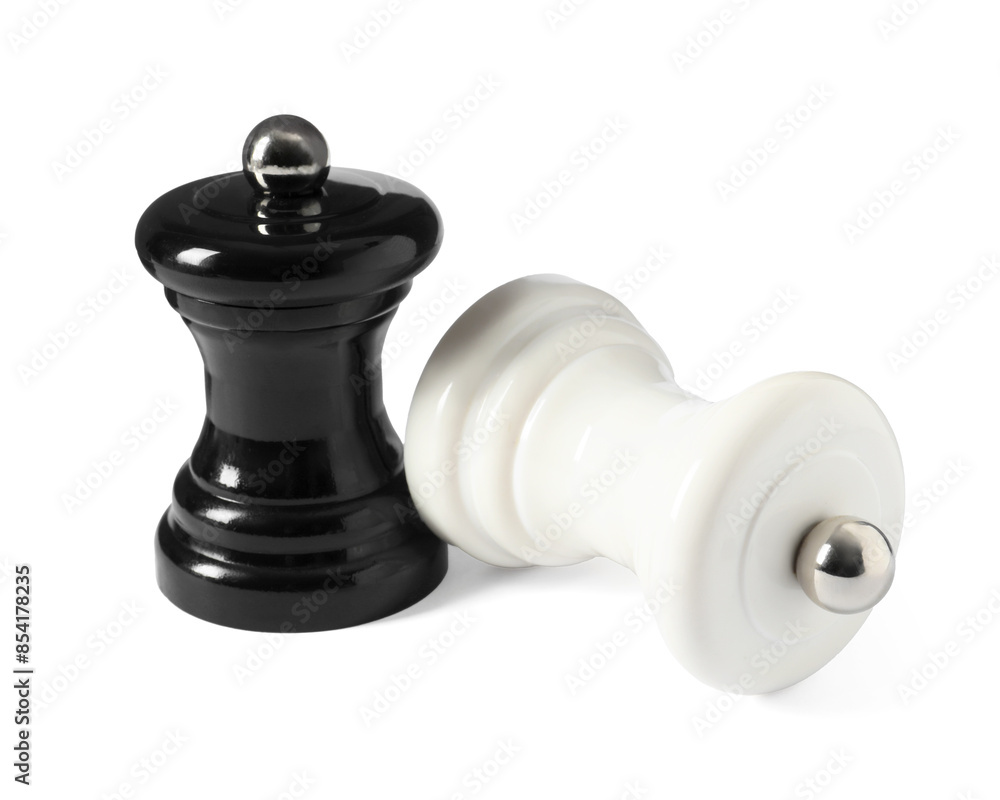 Salt and pepper shakers isolated on white Salt and pepper shakers isolated on white