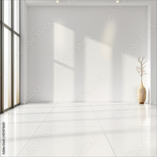 white background  warm white background with clean floor