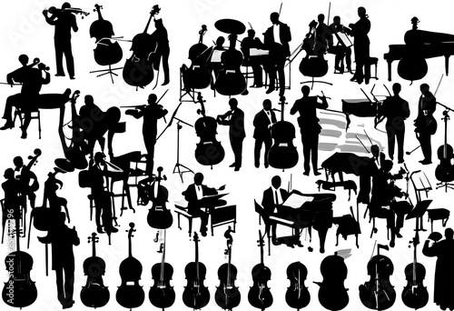 silhouettes of musicians