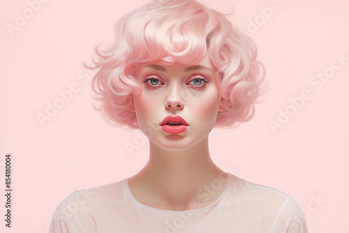 Vintage Model with Pink Bubble Gum © Canvas Alchemy