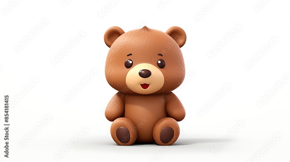 This is a 3D rendering of a cute and cuddly teddy bear. The bear is sitting on a white background and has a friendly smile on its face. This is a 3D rendering of a cute and cuddly teddy bear. The bear is sitting on a white background and has a friendly smile on its face.
