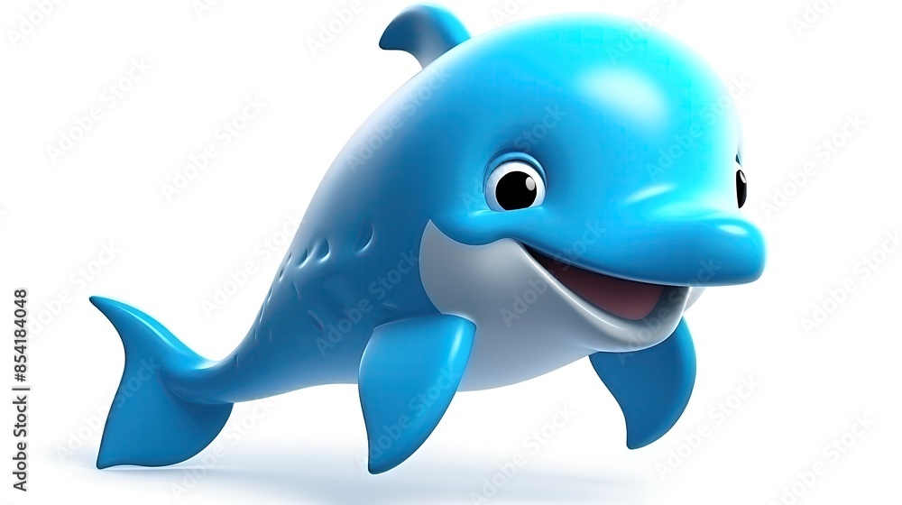 Cute and friendly blue dolphin. Perfect for children's book illustrations, game characters, and more. Cute and friendly blue dolphin. Perfect for children's book illustrations, game characters, and more.