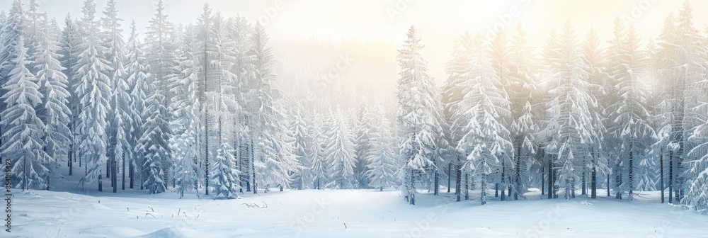 Fototapeta premium Winter Wonderland Scene for Holiday Cards Generative AI