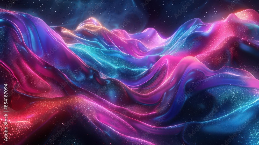 Obraz premium mesmerizing neonhued streaks inspired by the northern lights abstract ethereal artwork