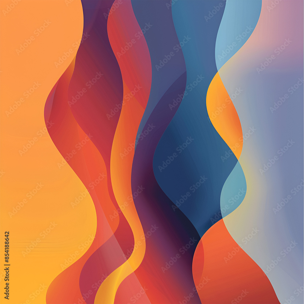 abstract background with red and blue waves
