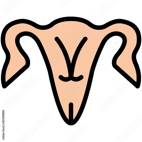 ovaries filled line icon