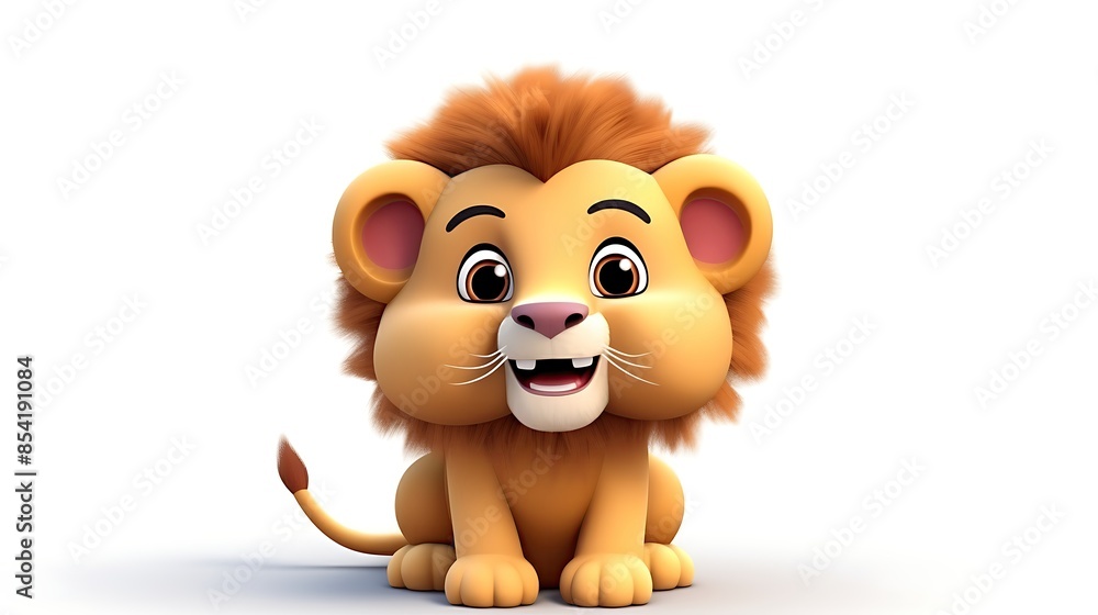Fototapeta premium Cute and cuddly, this baby lion is sure to bring a smile to your face.
