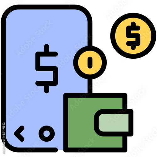mobile wallet filled line icon