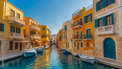 Fototapeta Naklejka Na Ścianę i Meble -  beautiful street in Rethymnon Greece, summer