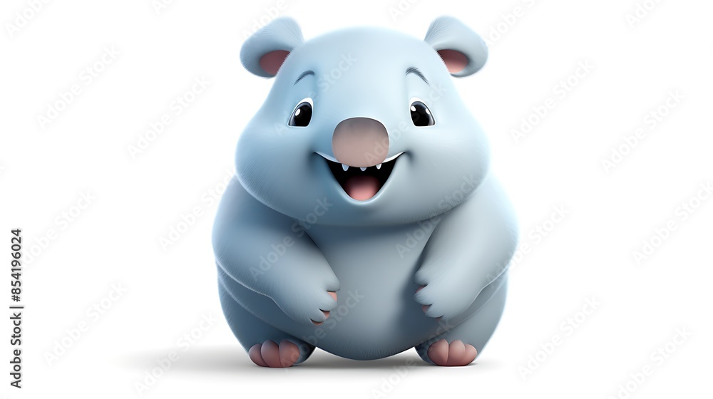 A cute and cuddly wombat, with big eyes and a friendly smile. It is sitting on a white background, and looking up at the viewer. A cute and cuddly wombat, with big eyes and a friendly smile. It is sitting on a white background, and looking up at the viewer.