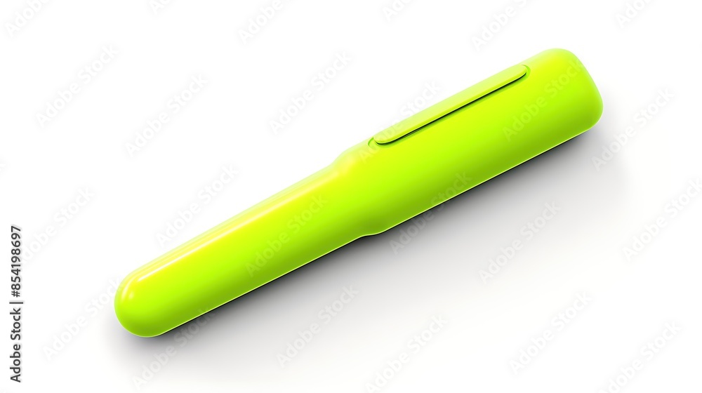 This is a 3D rendering of a green highlighter. The highlighter is sleek and has a modern design. This is a 3D rendering of a green highlighter. The highlighter is sleek and has a modern design.