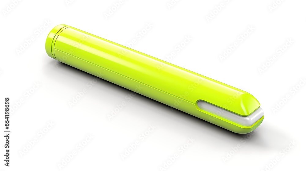 3D rendering of a yellow and white plastic tube of lip balm. The tube is lying on a white surface. The image is well-lit and the shadows are soft. 3D rendering of a yellow and white plastic tube of lip balm. The tube is lying on a white surface. The image is well-lit and the shadows are soft.