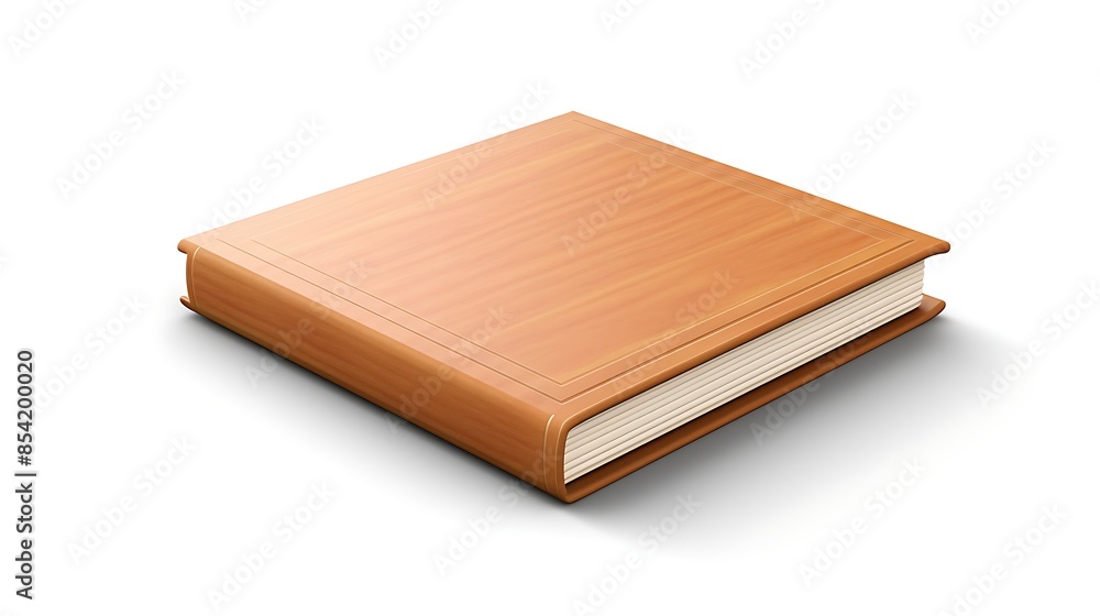3D illustration of a closed book with a brown cover. The book is laying flat on a white surface. 3D illustration of a closed book with a brown cover. The book is laying flat on a white surface.
