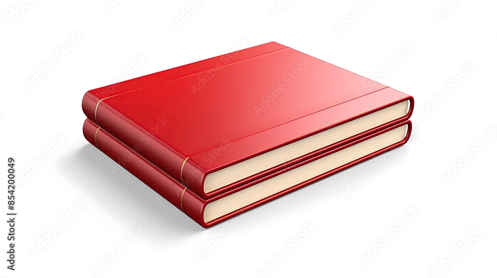 3D illustration of two red books isolated on a white background. The books are closed and stacked on top of each other. 3D illustration of two red books isolated on a white background. The books are closed and stacked on top of each other.