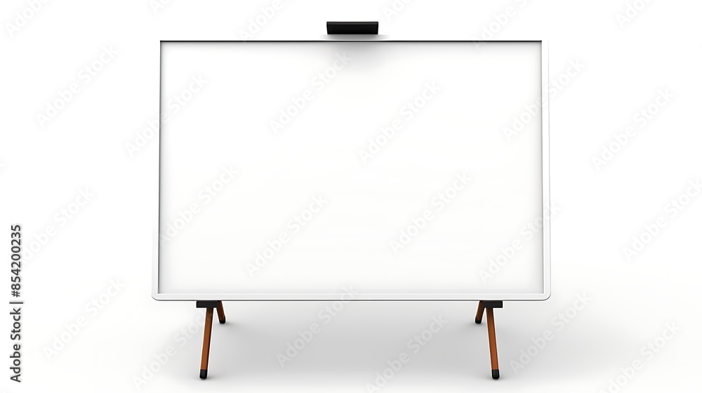 Whiteboard on tripod isolated on white background. 3D rendering. Whiteboard on tripod isolated on white background. 3D rendering.