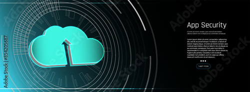 creative suite on a cerulean backdrop, featuring a placeholder for mockups. Represents the concept of cloud computing and data storage.	
