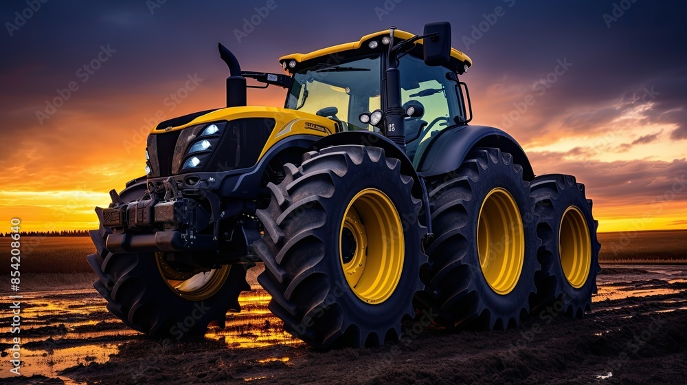 Fototapeta premium tractor on the field