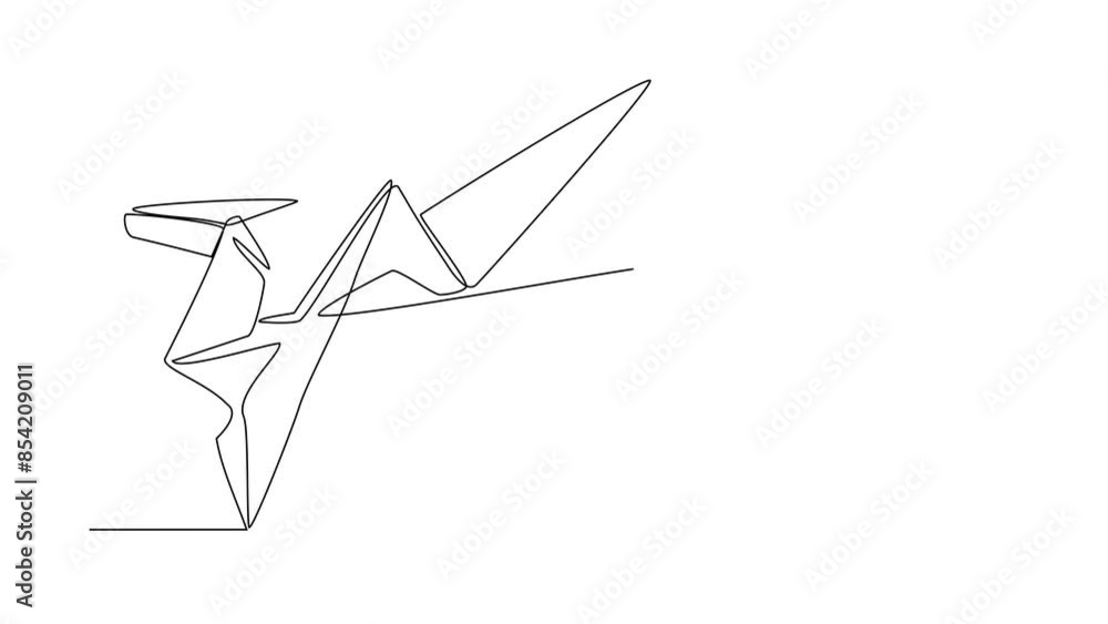 Animated self drawing of Origami video design illustration. This ancient Japanese art blends creativity with geometric precision, turning paper into delicate sculptures in simple continuous line style Animated self drawing of Origami video design illustration. This ancient Japanese art blends creativity with geometric precision, turning paper into delicate sculptures in simple continuous line style