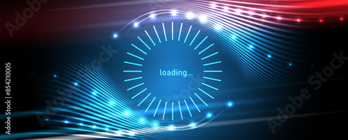 Loading bar concept. Progress data for upload or download. Techmology concept. Vector art.Vector art.