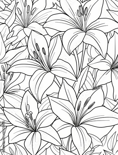 Botanical Garden Delight for Adult Coloring Book Generative AI