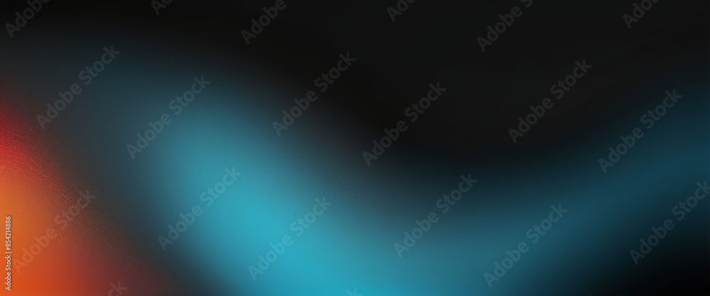 Fototapeta premium Grainy gradient background blue pink yellow abstract glowing color wave black dark backdrop noise texture banner poster header design