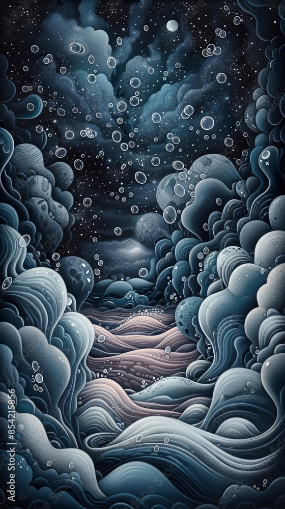 Obraz premium Illustrate an ethereal scene featuring liquids