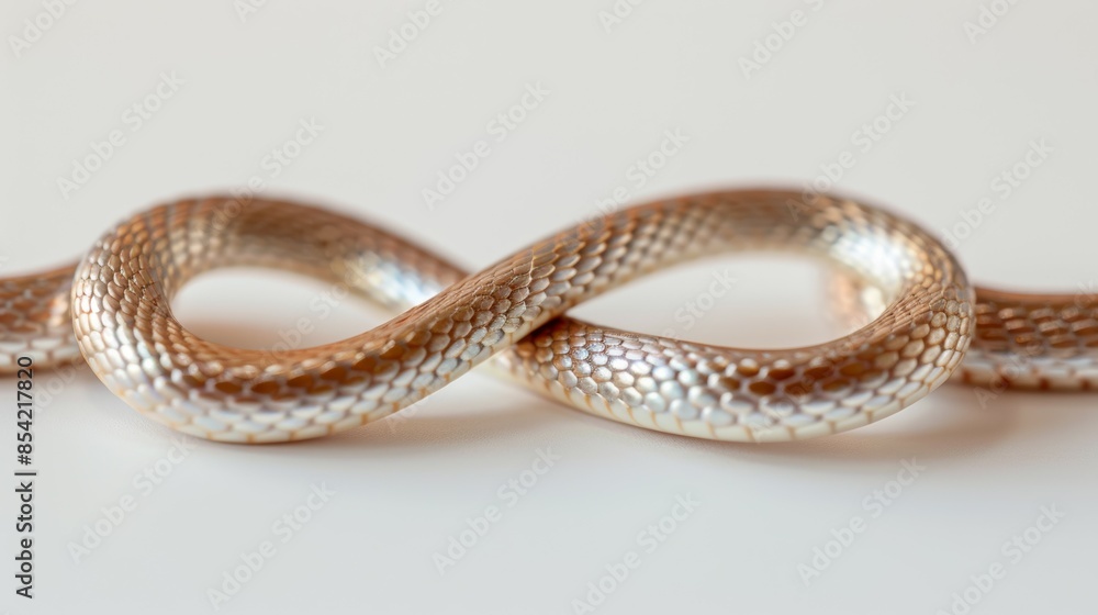 A snake is curled up in a spiral shape, infinity sign concept A snake is curled up in a spiral shape, infinity sign concept