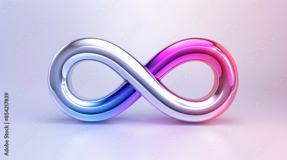 A silver and pink infinity symbol, infinity sign concept A silver and pink infinity symbol, infinity sign concept
