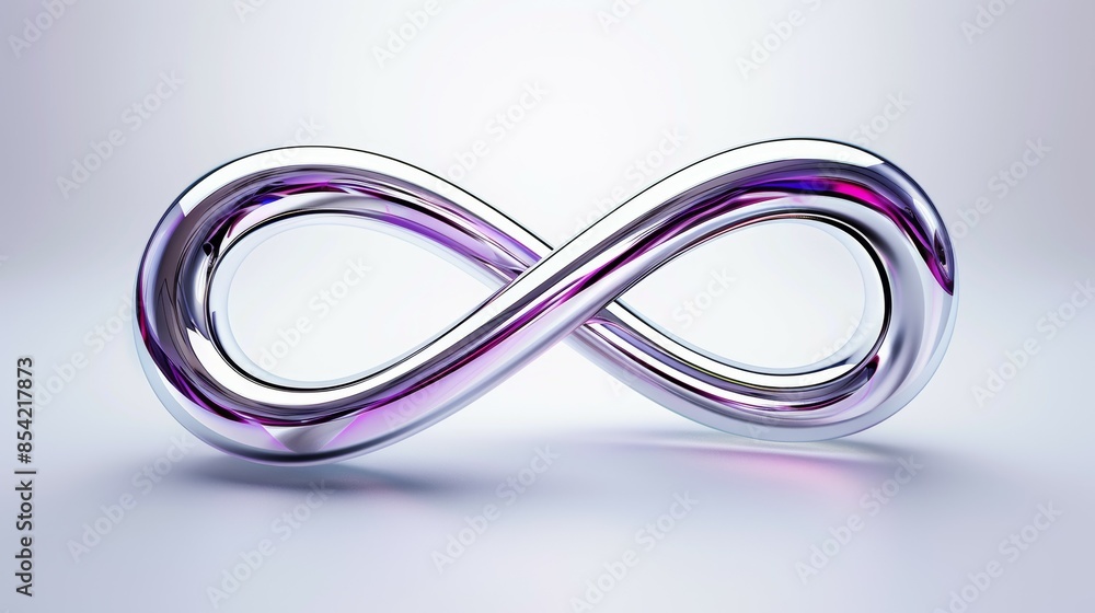 A silver and purple infinity symbol, infinity sign concept A silver and purple infinity symbol, infinity sign concept