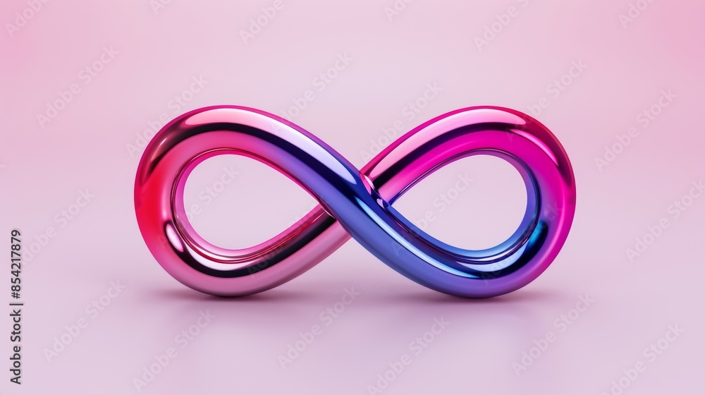 A shiny, colorful, and twisted infinity symbol, infinity sign concept A shiny, colorful, and twisted infinity symbol, infinity sign concept