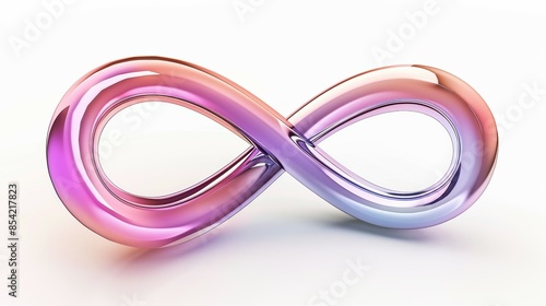 A purple and pink infinity symbol is shown in a glass, infinity sign concept