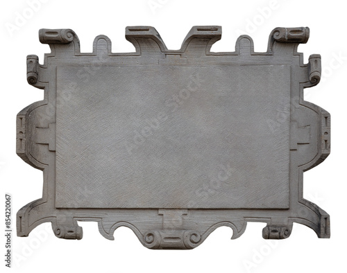 Fotografie old bronze commemorative plaque on white, isolated