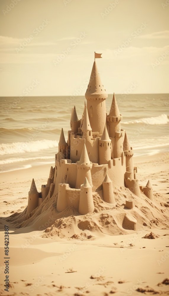 Sandcastle on the sea in summertime Sandcastle on the sea in summertime