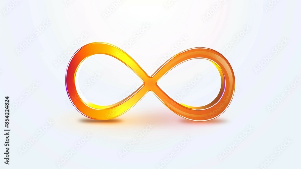 Fototapeta premium The image is a close up of an orange and yellow infinity symbol, infinity sign concept