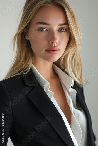 young woman in a formal suit Generative AI
