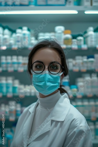 female pharmacist in pharmacy Generative AI