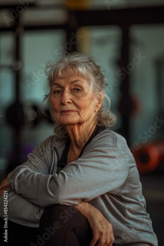 elderly woman in the gym Generative AI