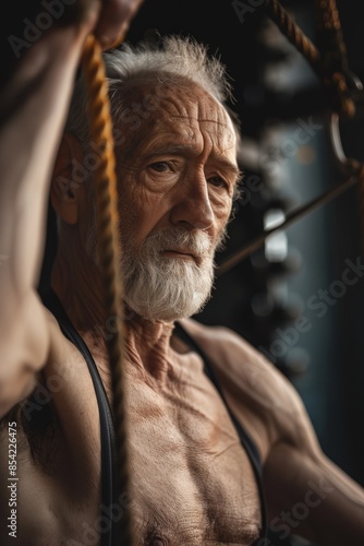 elderly man in the gym Generative AI